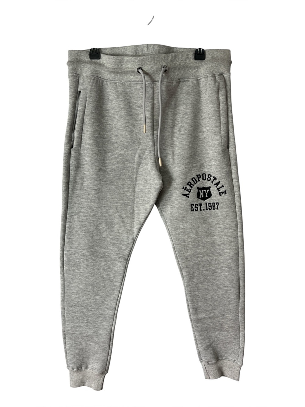 Aeropostale Men's Medium Gray Fleece Jogger Sweatpants NY Est 1987 NWOT